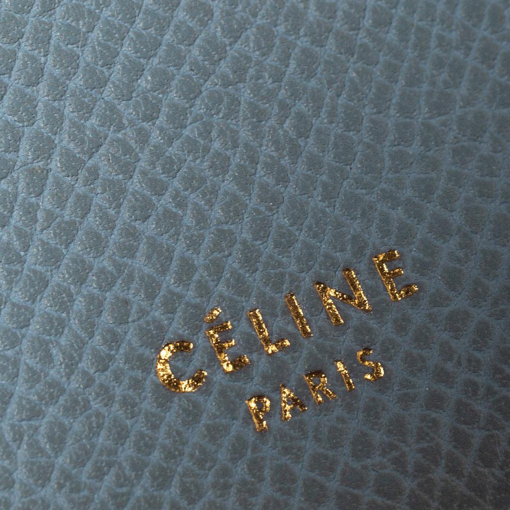 Celine Dusty Blue Grained Leather Accordeon Card Holder商品第6张图片规格展示