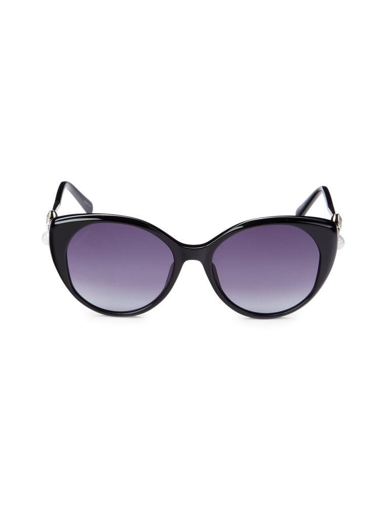 商品Swarovski|54MM Crystal & Faux Pearl-Embellished Cat Eye Sunglasses,价格¥444,第1张图片