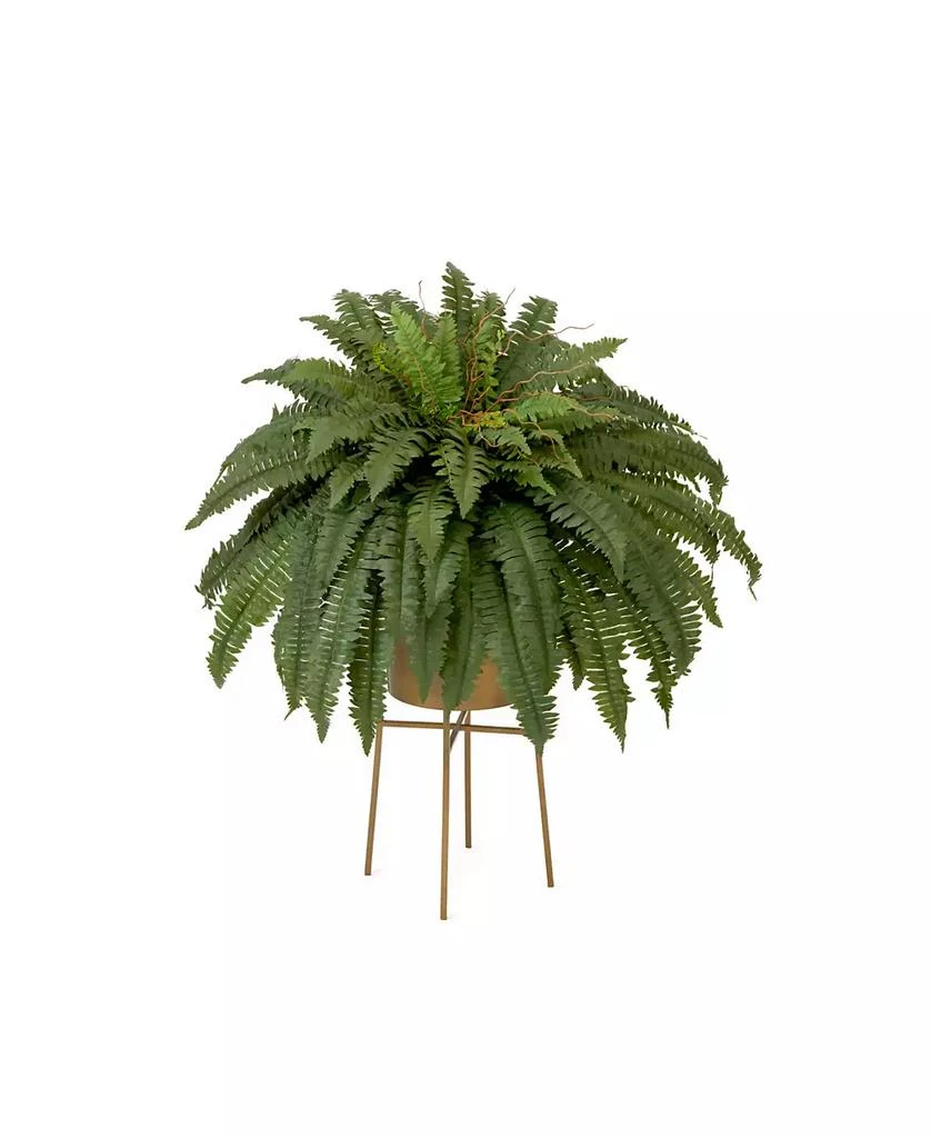 商品NEARLY NATURAL|32" Artificial Boston Fern Plant with Metal Planter with Stand DIY Kit,价格¥673,第1张图片