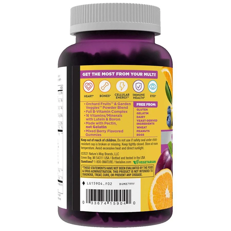 商品Nature's Way|Women's 50+ Multi-Vitamin Gummies Fruit,价格¥117,第2张图片详细描述