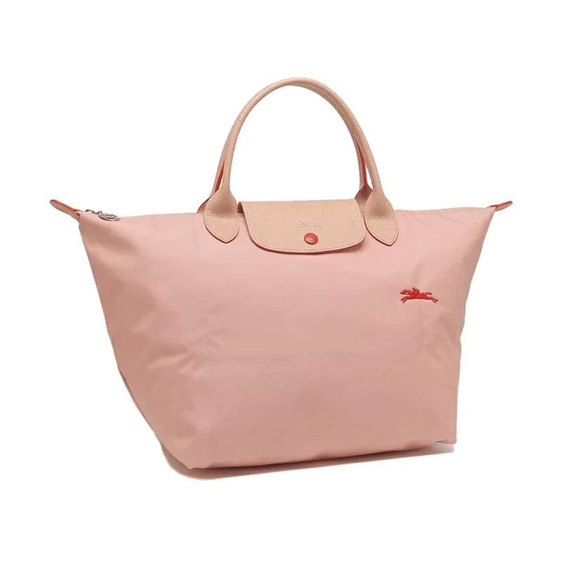 商品[国内直发] Longchamp|珑骧 女士Le Pliage Club系列中号粉色织物短柄可折叠手提包饺子包 28*30*20cm,价格¥572,第2张图片详细描述