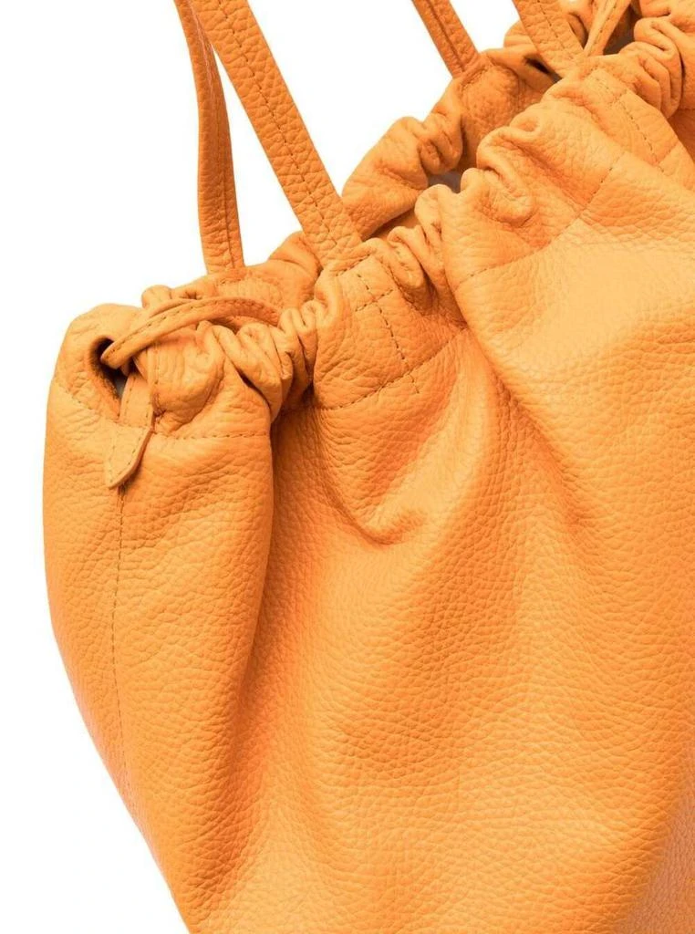 商品by FAR|Orange Oslo Drawstring Tote Bag In Grain Leather Woman,价格¥3293,第4张图片详细描述