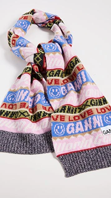 商品Ganni|图案羊毛围巾,价格¥1247,第1张图片