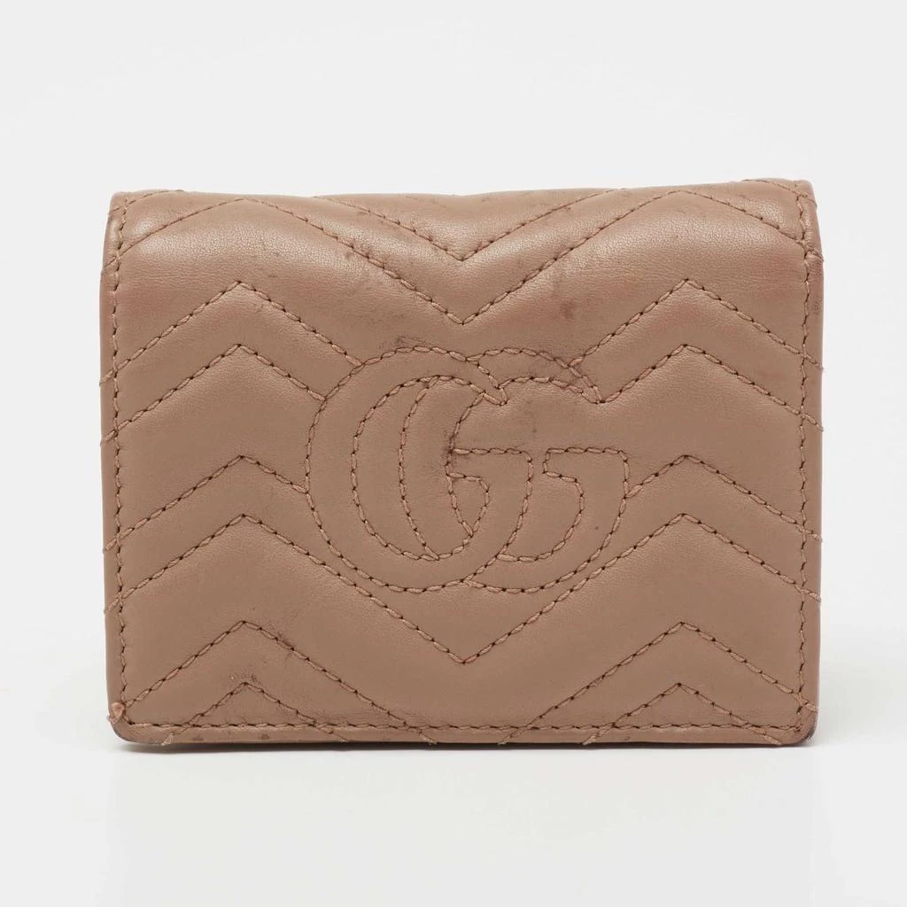 Gucci Dusky Pink Matelassé Leather GG Marmont Card Case 商品
