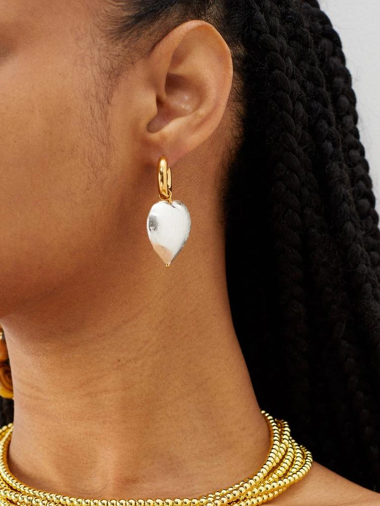 Mismatched gold and silver-plated hoop earrings 商品