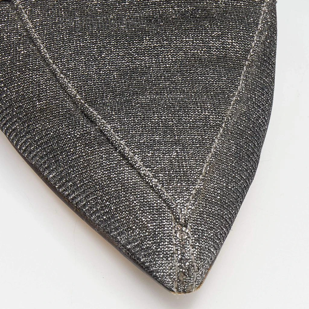 Nicholas Kirkwood Grey Glitter Lurex Fabric Beya Flat Mules Size 37 商品