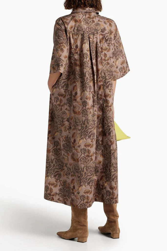 商品Ganni|Floral-print organic cotton-poplin midi shirt dress,价格¥1101,第1张图片