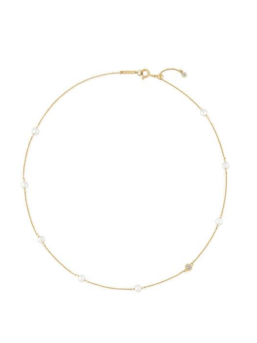 14K Freshwater Pearl Station Necklace商品第2张图片规格展示