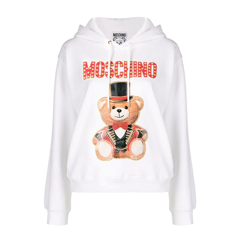 商品Moschino|Moschino 莫斯奇诺 女士白色小熊印花连帽卫衣 EV1704-0527-2001,价格¥2992,第1张图片