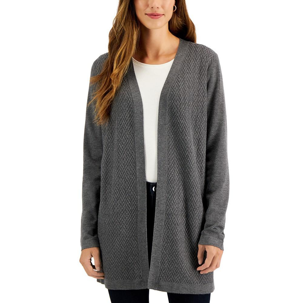 商品Karen Scott|Women's Open-Stitch Open-Front Cardigan, Created for Macy's,价格¥147,第1张图片