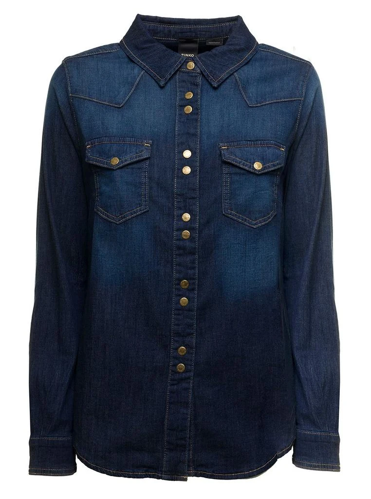 商品PINKO|Pinko Long-Sleeved Denim Shirt,价格¥791,第1张图片