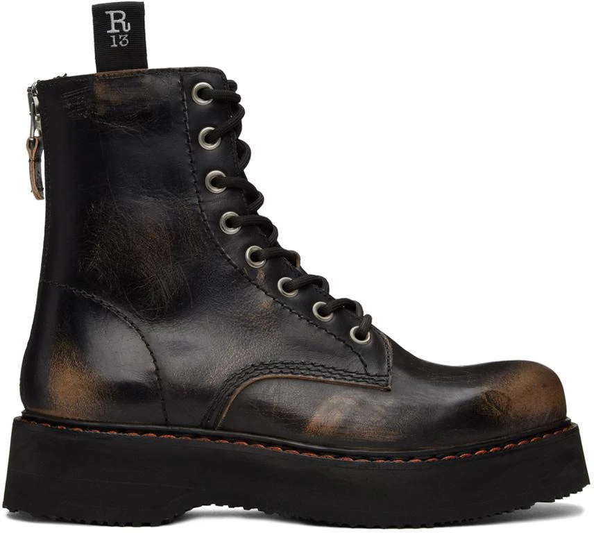 商品R13|Black Single Stack Boots,价格¥4463,第1张图片