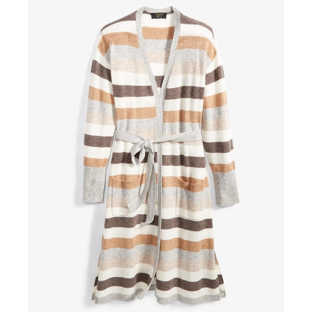 商品Charter Club|Women's 100% Cashmere Striped Belted Duster Cardigan, Regular & Petite, Created for Macy's,价格¥380,第5张图片详细描述