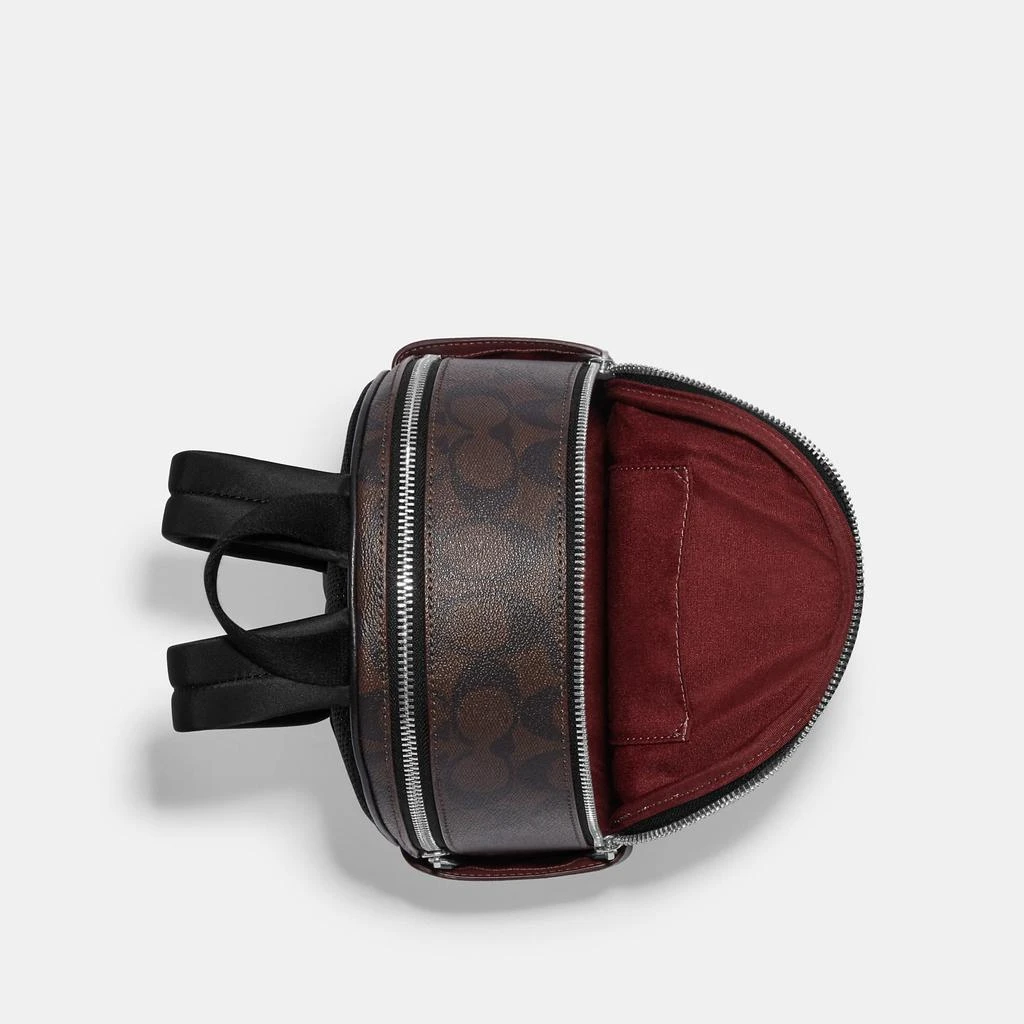商品Coach|Coach Outlet Mini Court Backpack In Signature Canvas With Leopard Print,价格¥1490,第2张图片详细描述