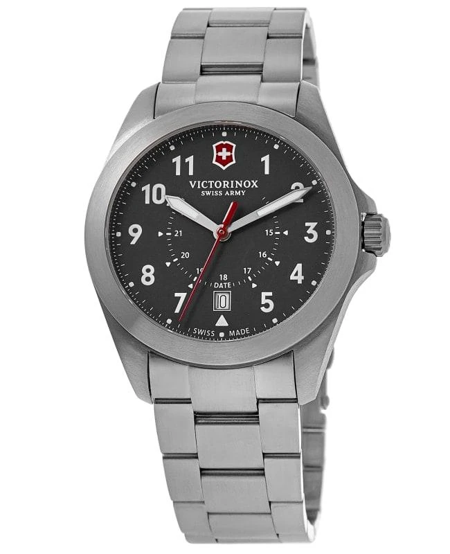 商品Swiss Army|Victorinox Swiss Army Heritage Quartz Black Dial Steel Men's Watch 241968,价格¥2190,第1张图片