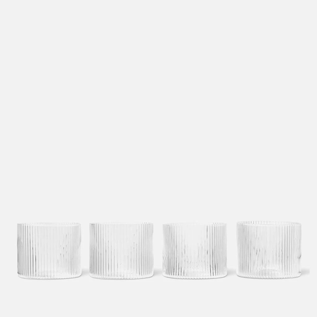 商品Ferm Living|Ferm Living Ripple Low Glasses - Set of 4 - Clear,价格¥313,第1张图片