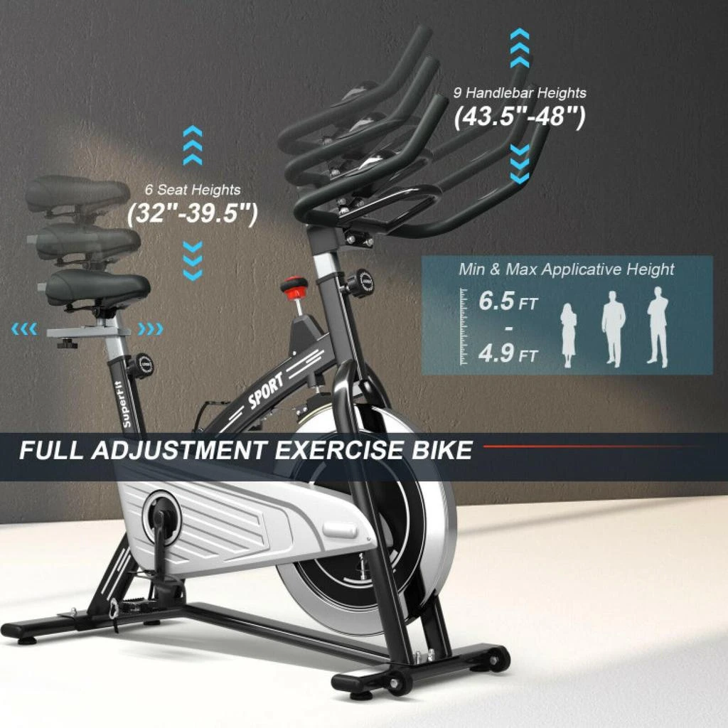 商品Hivvago|Indoor Exercise Cycling Bike with Heart Rate and Monitor,价格¥2012,第5张图片详细描述