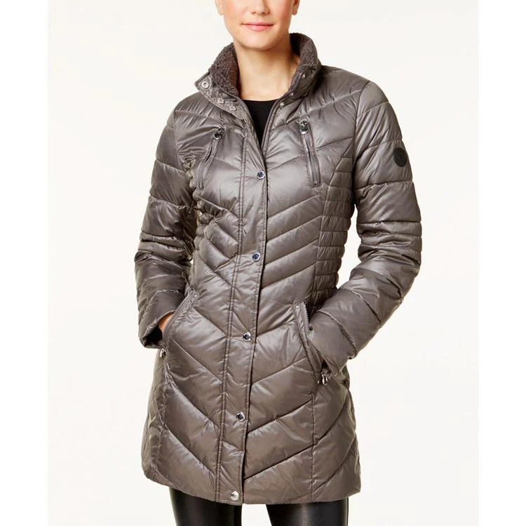 商品Laundry by Shelli Segal|Faux-Fur-Trim Fleece-Lined Puffer Coat,价格¥1047,第3张图片详细描述