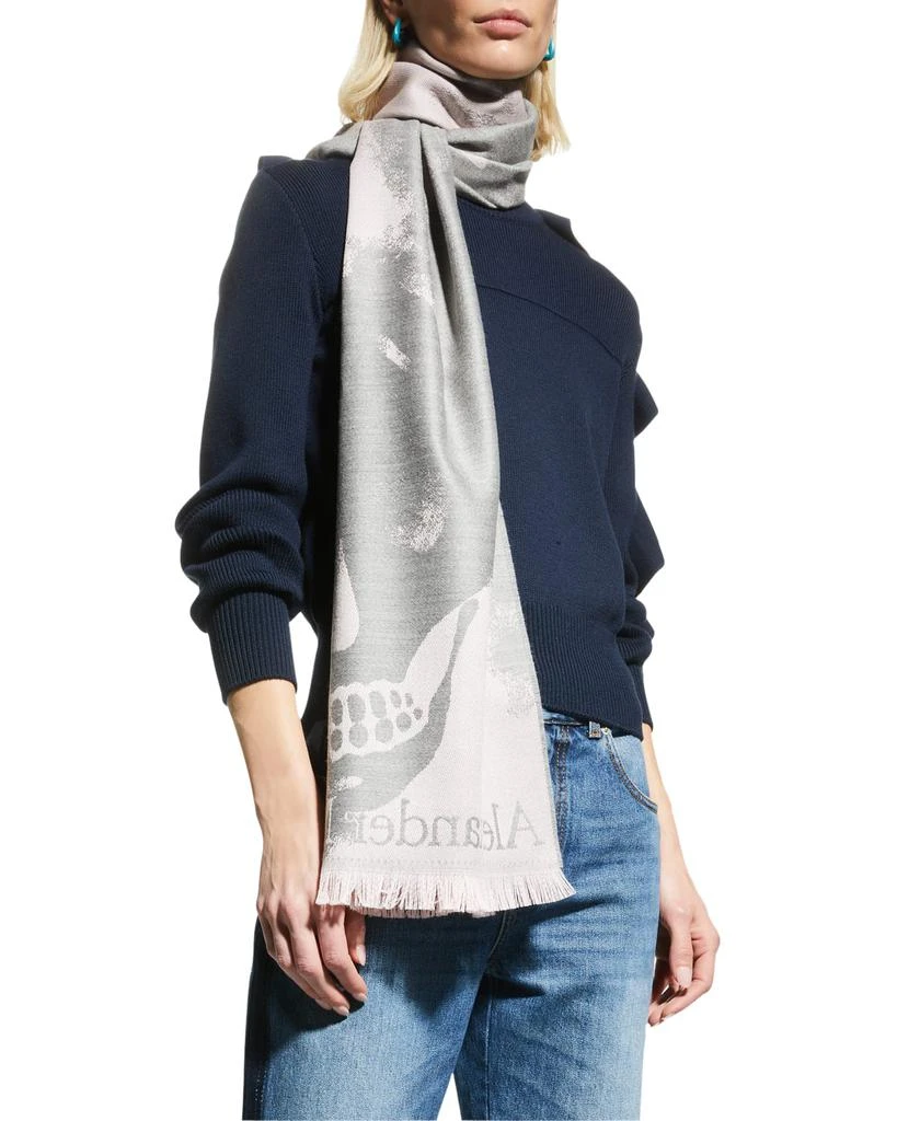 商品Alexander McQueen|Skull Cloud Wool Stole,价格¥2111,第3张图片详细描述