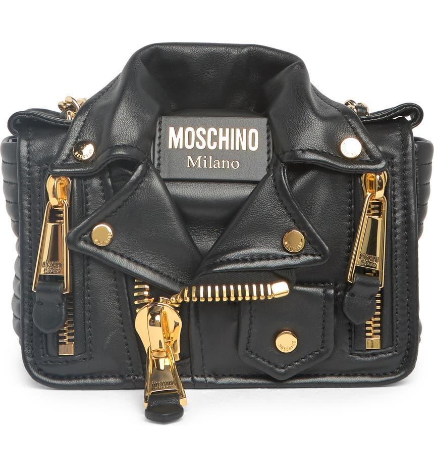 商品Moschino|Biker Leather Crossbody Bag,价格¥7463,第1张图片