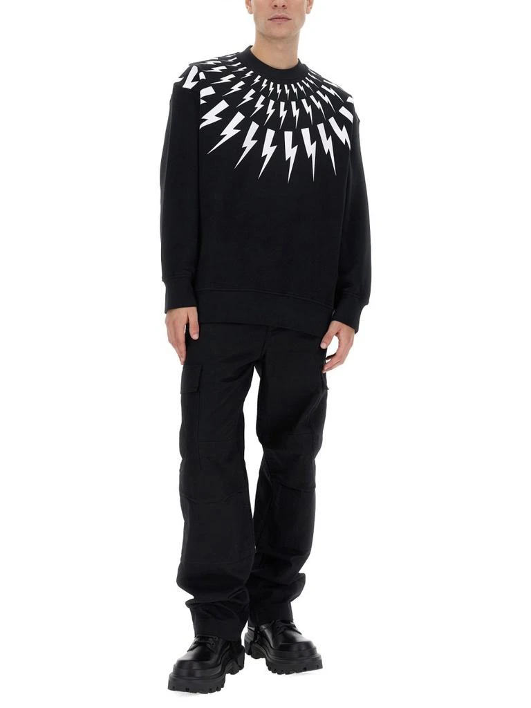 商品Neil Barrett|Neil Barrett Thunder Printed Crewneck Sweatshirt,价格¥2187,第3张图片详细描述