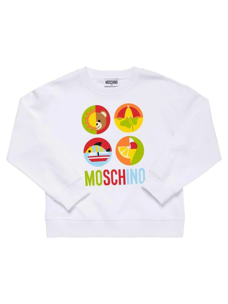 商品Moschino|Printed & Embellished Cotton Sweatshirt,价格¥375,第1张图片