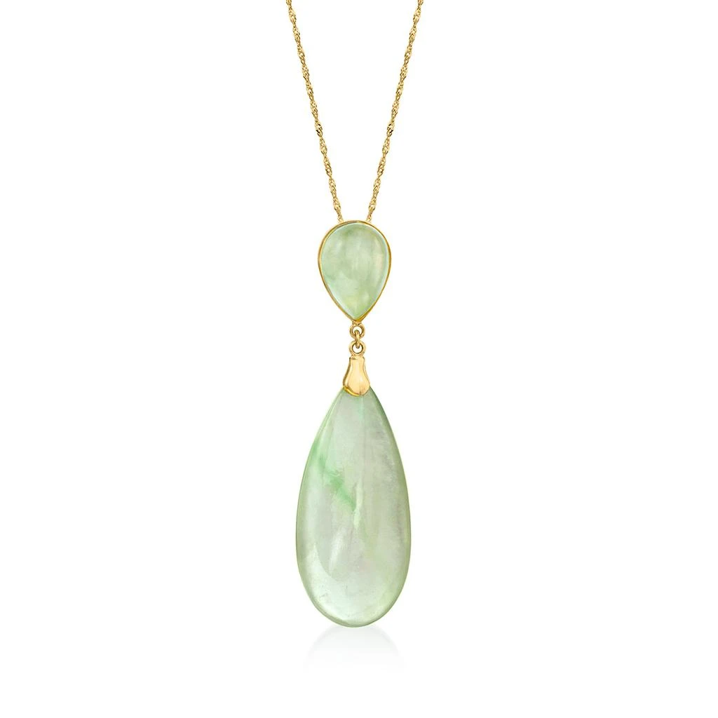 商品Ross-Simons|Ross-Simons Jade Pendant Necklace in 14kt Yellow Gold,价格¥3057,第1张图片