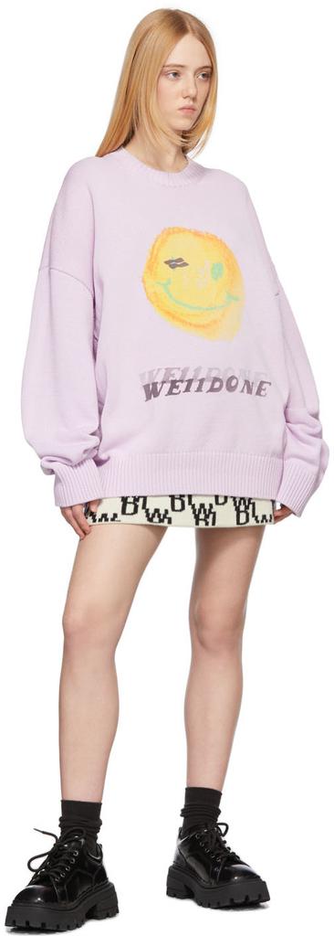 Purple Knit Smiley Sweater商品第4张图片规格展示