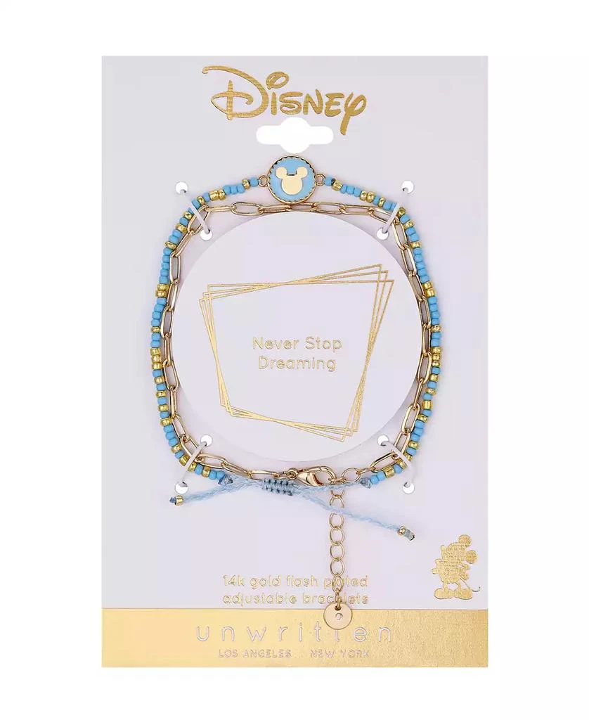 商品Disney|Unwritten 14K Gold Plated and Blue Mickey Mouse Bracelet Set,价格¥188,第2张图片详细描述