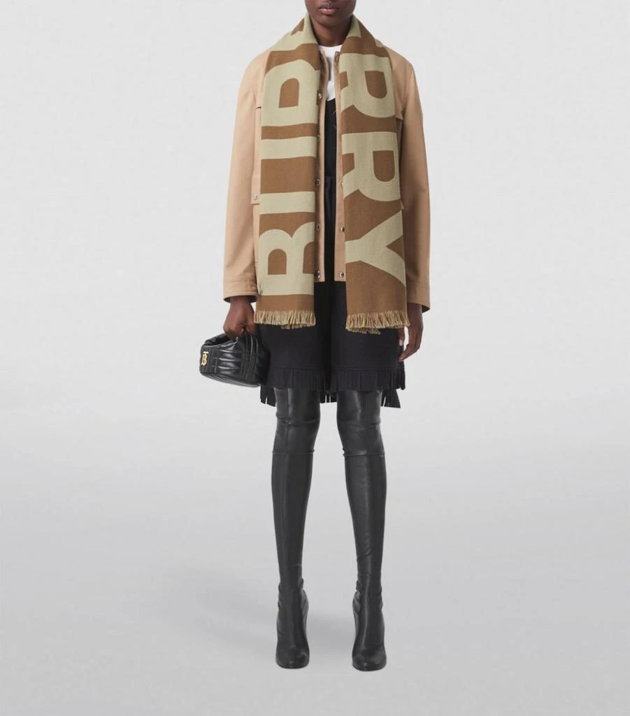 商品Burberry|Wool Oversized Logo Scarf,价格¥2991,第5张图片详细描述