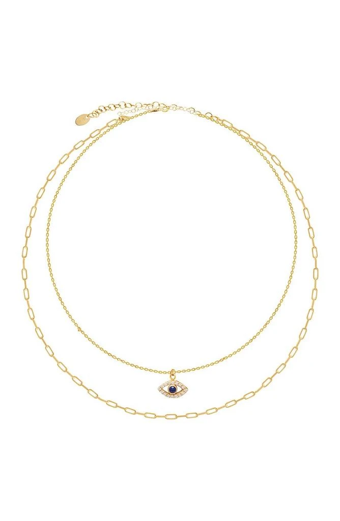 商品Gabi Rielle|Two Layer Evil Eye & Box Chain Necklace,价格¥414,第1张图片