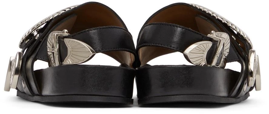 商品Toga Pulla|SSENSE Exclusive Black Oversized Buckle Flat Sandals,价格¥1849,第4张图片详细描述