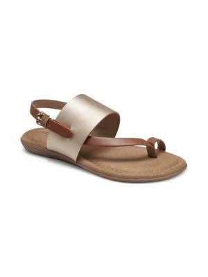 商品Aerosoles|Avea Metallic Faux Leather Flat Sandals,价格¥395,第2张图片详细描述