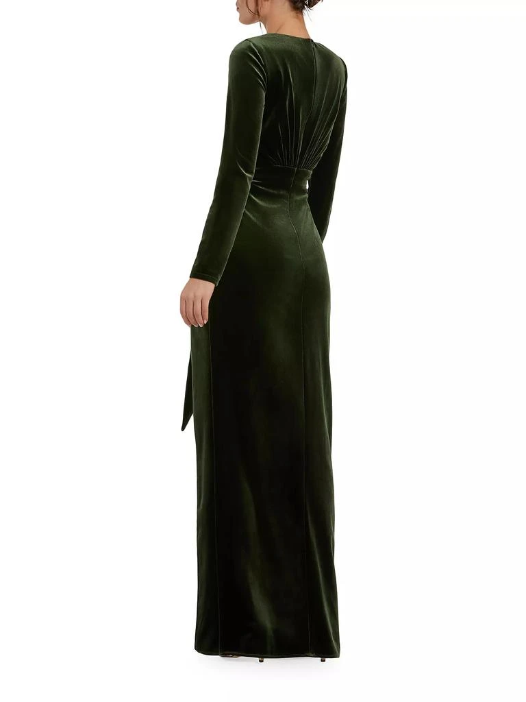 商品Mac Duggal|Draped Velvet Tie Slip Gown,价格¥4482,第2张图片详细描述