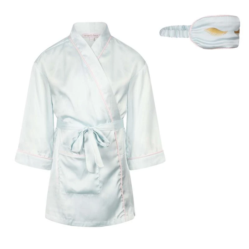 商品Angel's Face|Angels wings dressing gown with sleeping mask in light blue,价格¥786,第1张图片