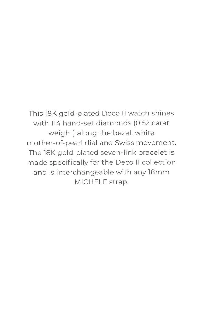 商品Michele|Deco II Diamond Bracelet Watch, 29mm - 0.52ct.,价格¥13510,第4张图片详细描述