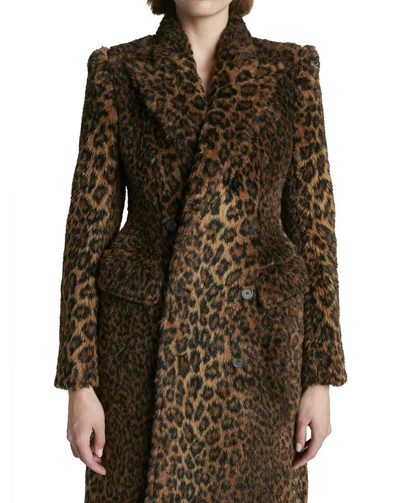 商品Balenciaga|Leopard-Print Faux-Fur Double-Breasted Coat,价格¥30470,第5张图片详细描述