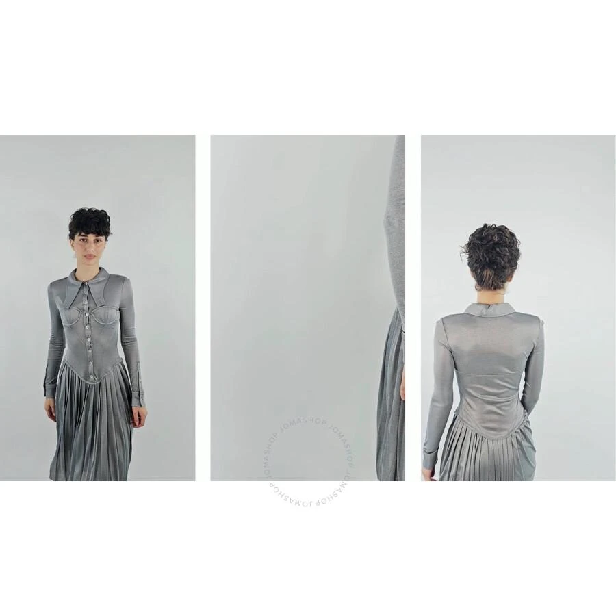 商品Burberry|Grey Melange Marcella Pleated Jersey Corset Dress,价格¥2103,第1张图片