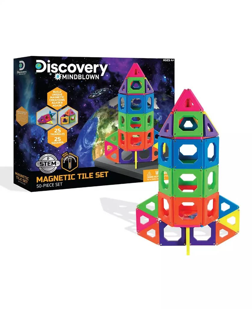 商品Discovery #MINDBLOWN|Magnetic Tile Building Blocks Set, 50 Piece,价格¥180,第1张图片