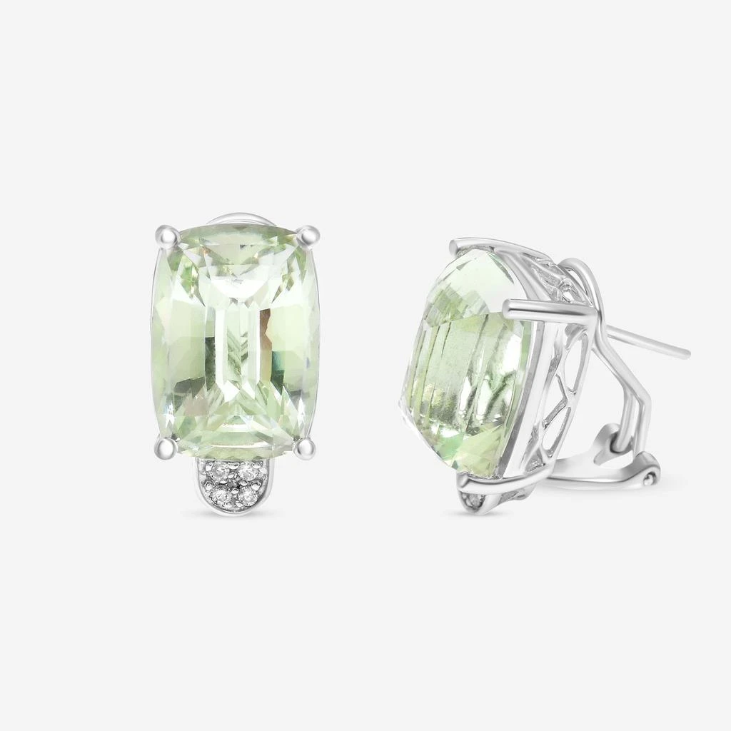 商品SuperOro|SuperOro 14K White Gold, Green Quartz And Diamond Huggie Earrings 63104,价格¥11145,第3张图片详细描述