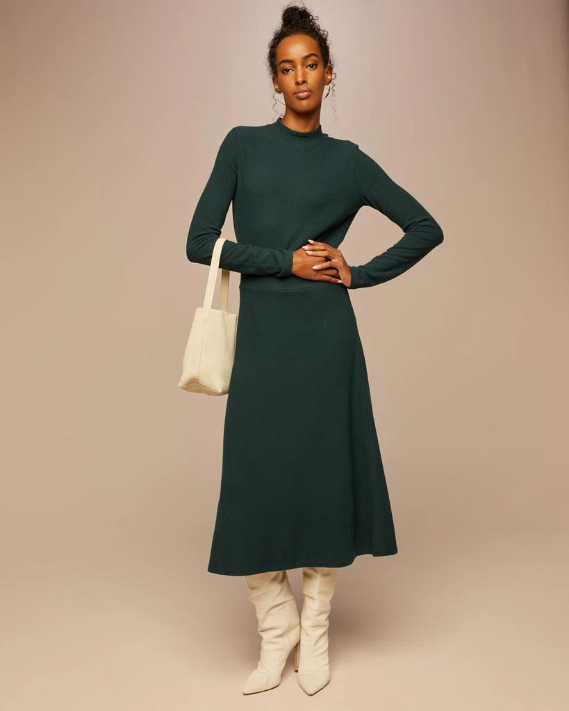 商品Vince|Long-Sleeve Mock-Neck Midi Knit Dress,价格¥1876,第2张图片详细描述