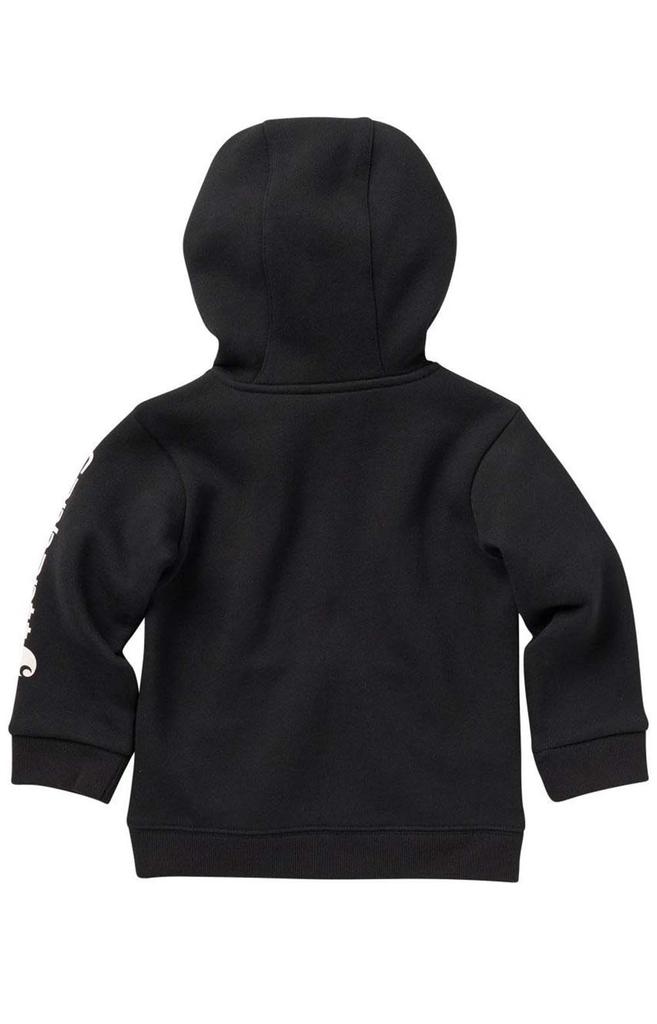 (CA8565) Long-Sleeve Full-Zip Hooded Sweatshirt - Black商品第2张图片规格展示