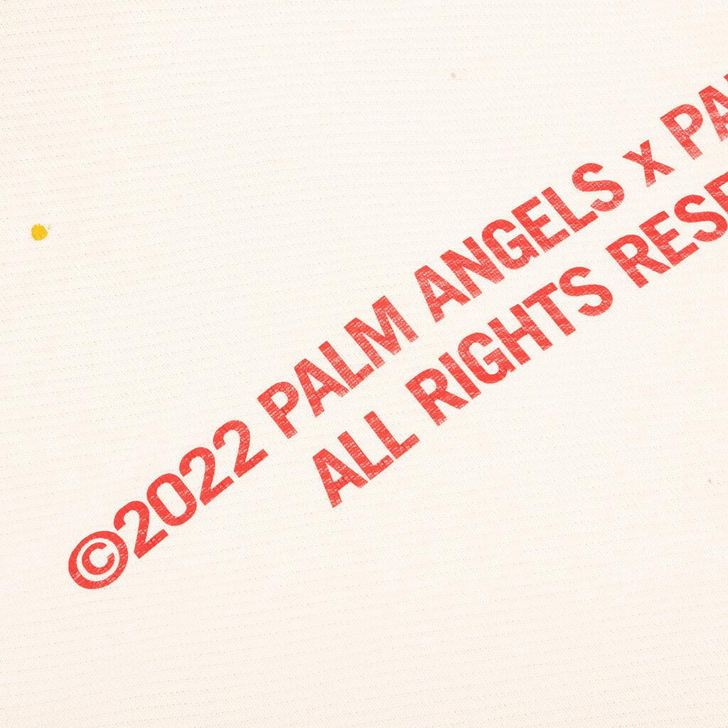 Palm Angels PXP Painted Raw Cut Hoodie - Off White商品第5张图片规格展示