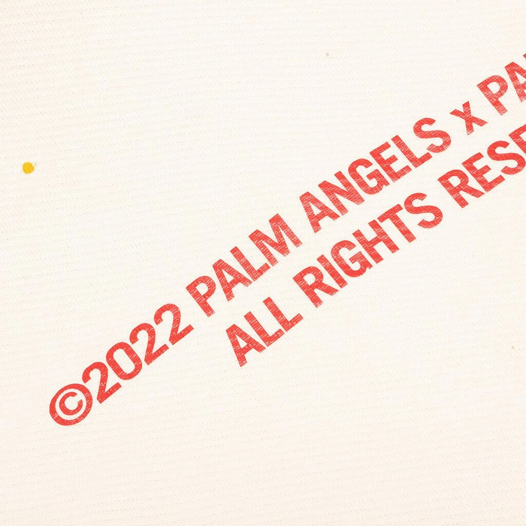 商品Palm Angels|PXP Painted Raw Cut Hoodie - Off White,价格¥4706,第5张图片详细描述