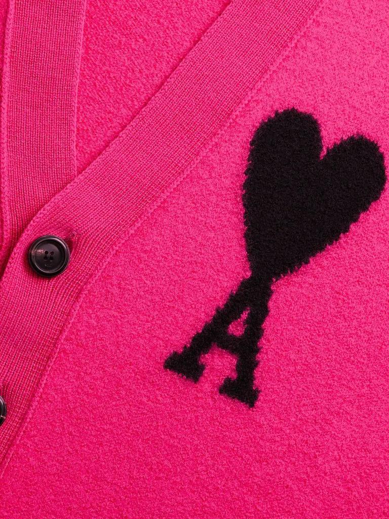 AMI PARIS logo-intarsia wool cardigan商品第6张图片规格展示