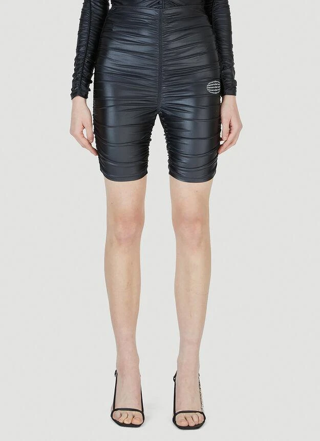 商品Alexander Wang|Ruched High Waisted Sport Shorts in Black,价格¥920,第1张图片