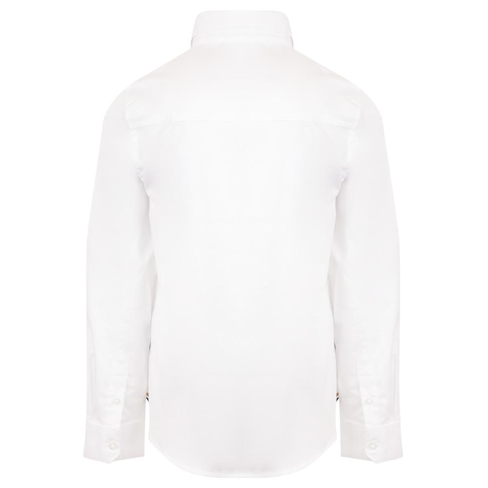 White Embroidered Logo Long Sleeve Shirt商品第3张图片规格展示