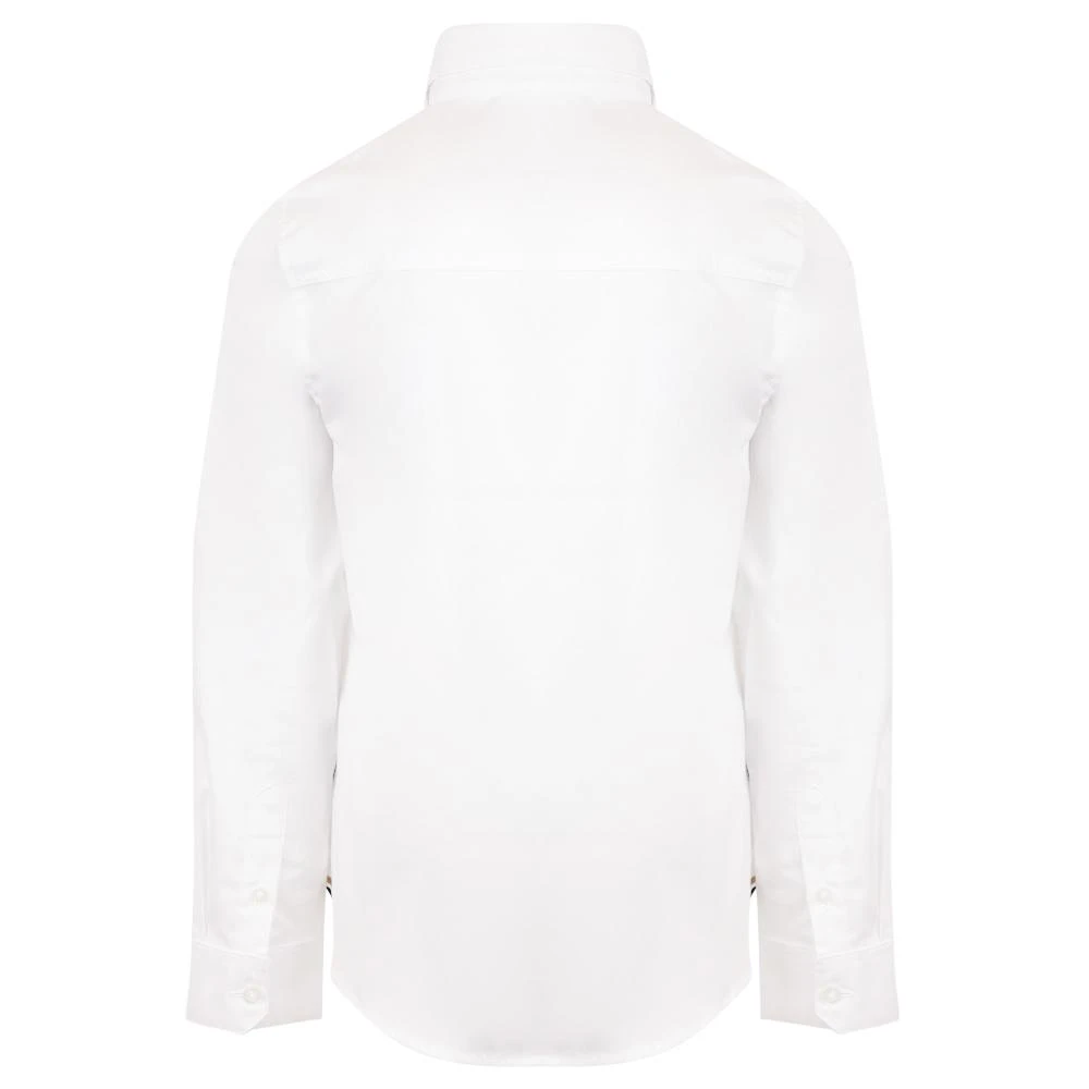 商品Hugo Boss|White Embroidered Logo Long Sleeve Shirt,价格¥688,第3张图片详细描述