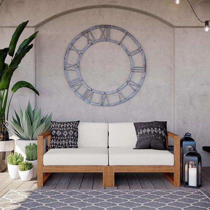 商品Modway|Upland Outdoor Patio Teak Wood 2-Piece Sectional Loveseat,价格¥8707,第3张图片详细描述