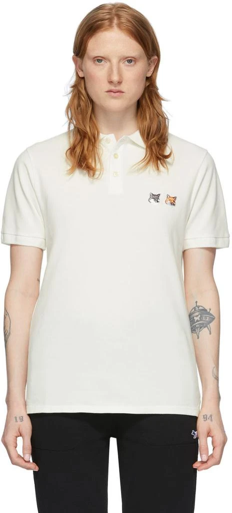 商品Maison Kitsune|Off-White Double Fox Head Polo,价格¥974,第1张图片